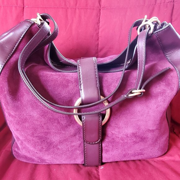 Michael Kors Quincy Large Suede and Leather Tote Bag - Picture 1 of 10